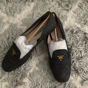 Prada Calzature Donna Glitter Loafers